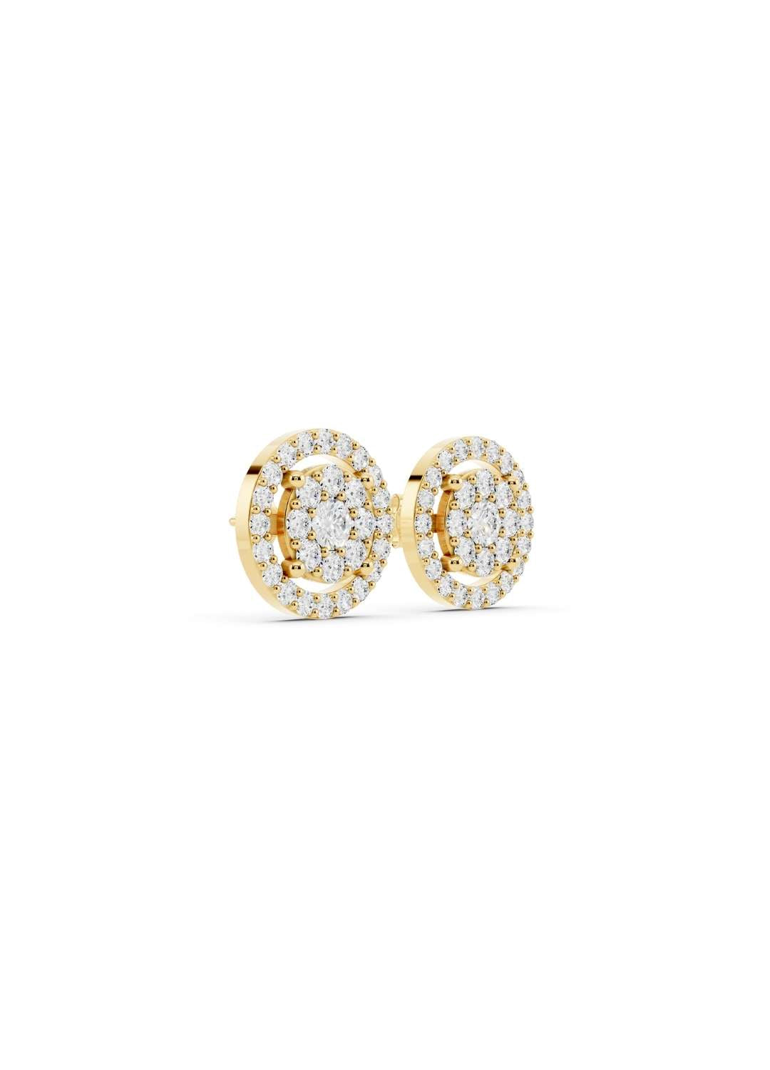 Halo Diamond Stud Earrings Image 3