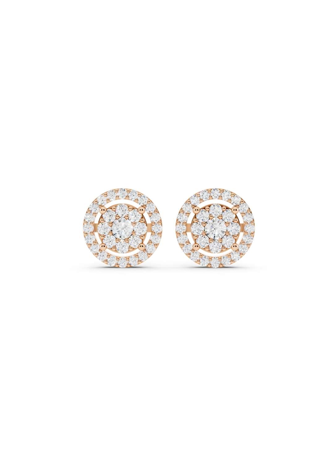 Halo Diamond Stud Earrings Image 6