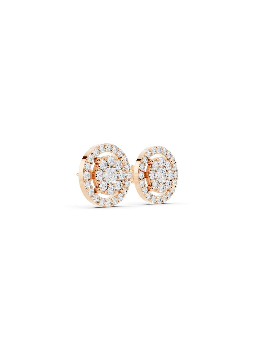 Halo Diamond Stud Earrings Image 8