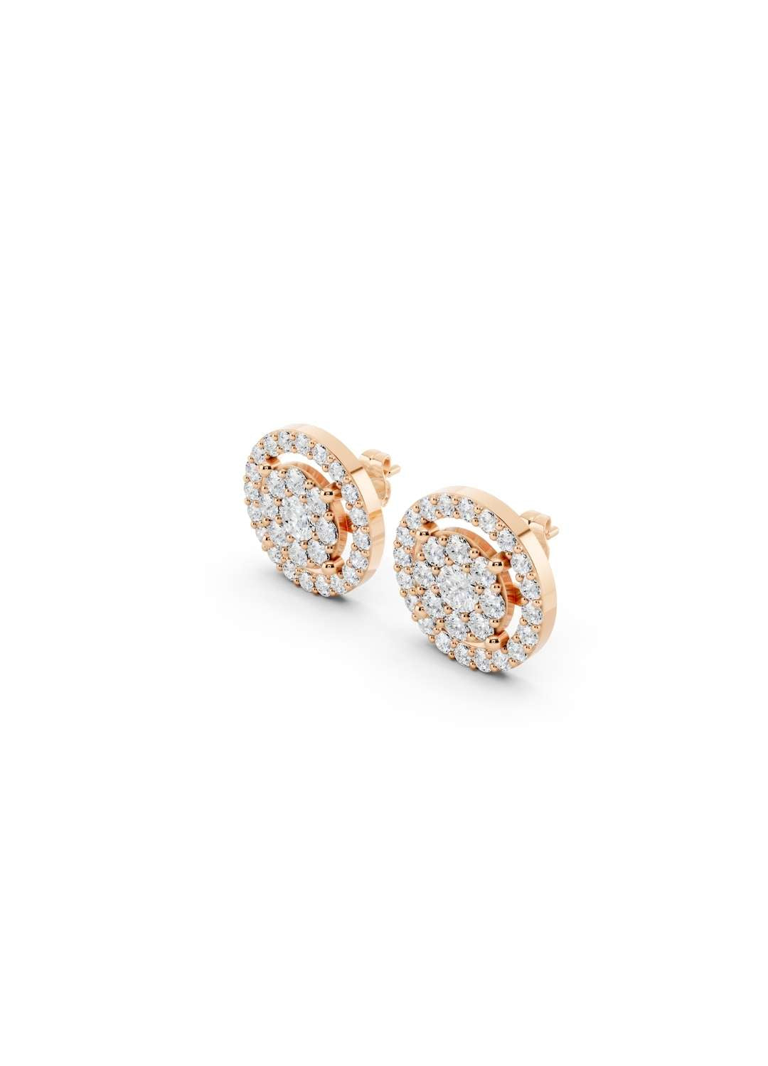 Halo Diamond Stud Earrings Image 9