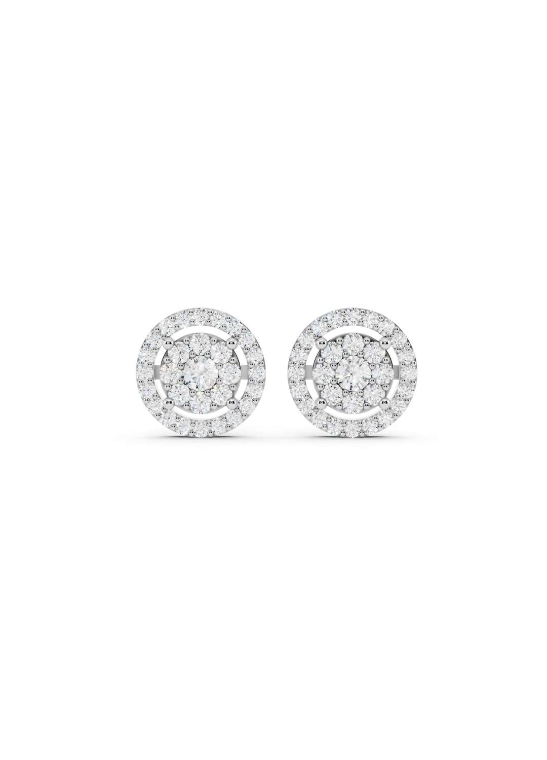 Halo Diamond Stud Earrings Image 11