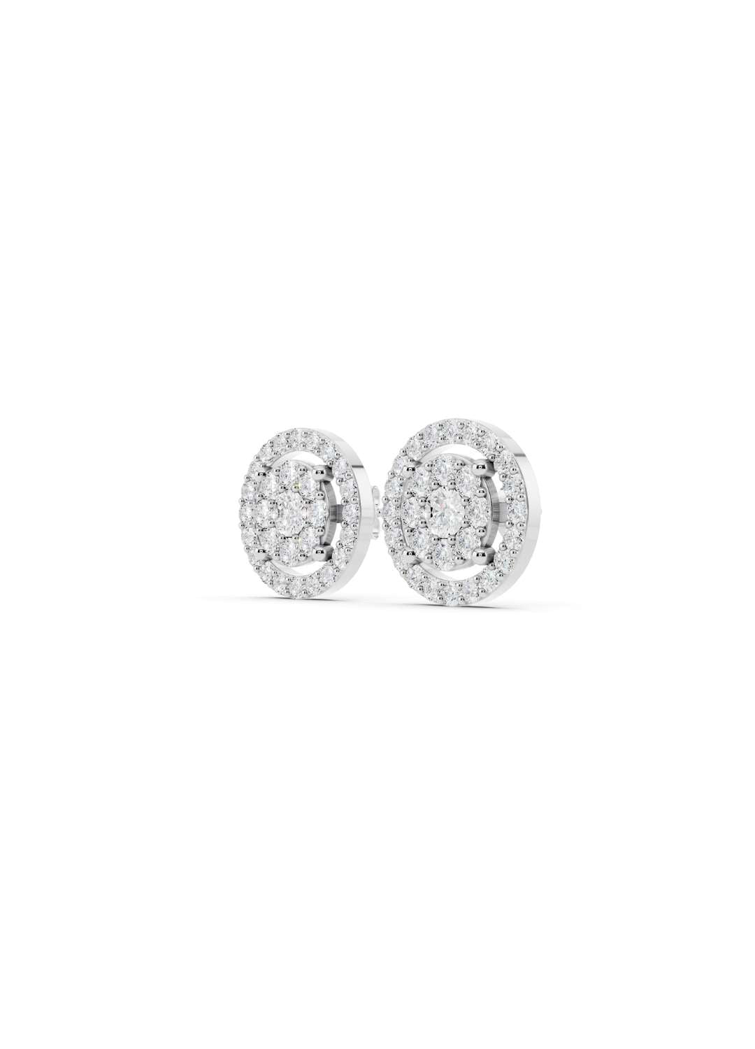 Halo Diamond Stud Earrings Image 12