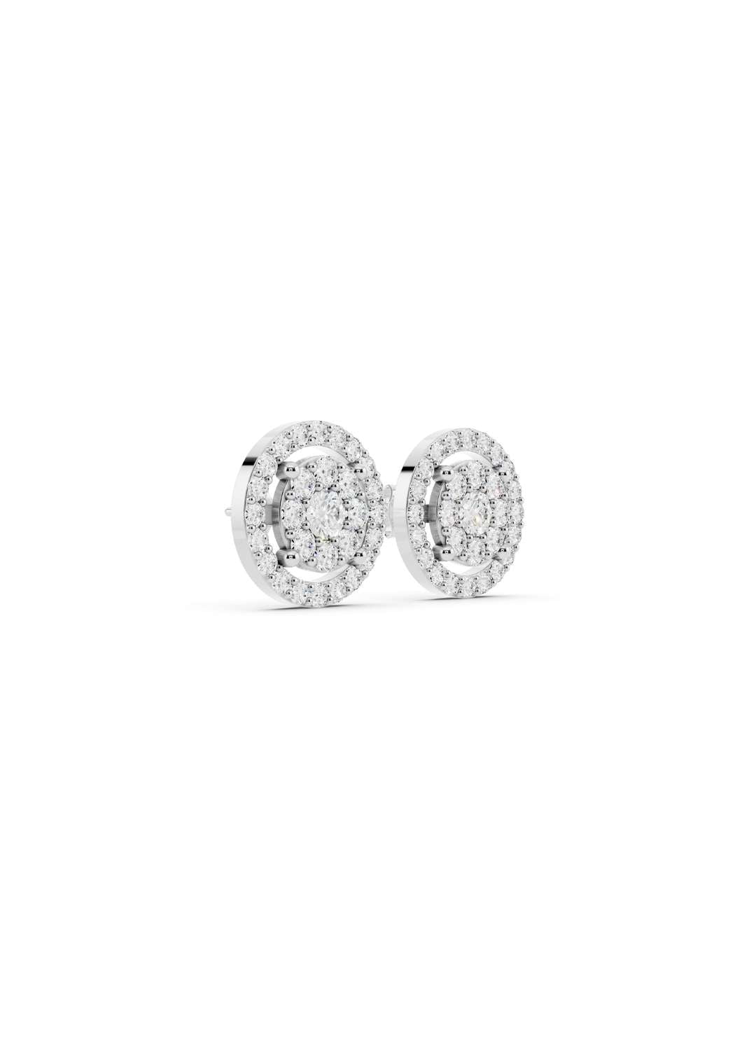 Halo Diamond Stud Earrings Image 13