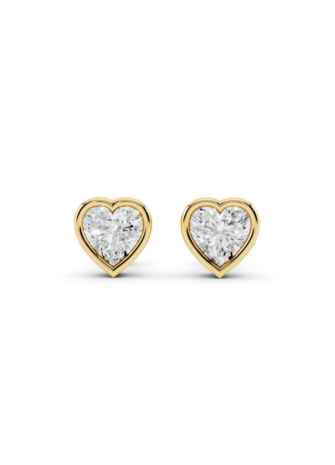 Heart Diamond Stud Earrings Image 1