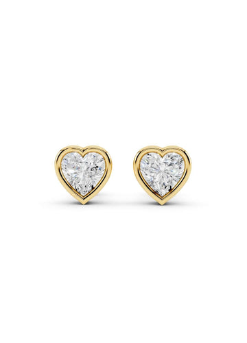 Heart Diamond Stud Earrings Image 1