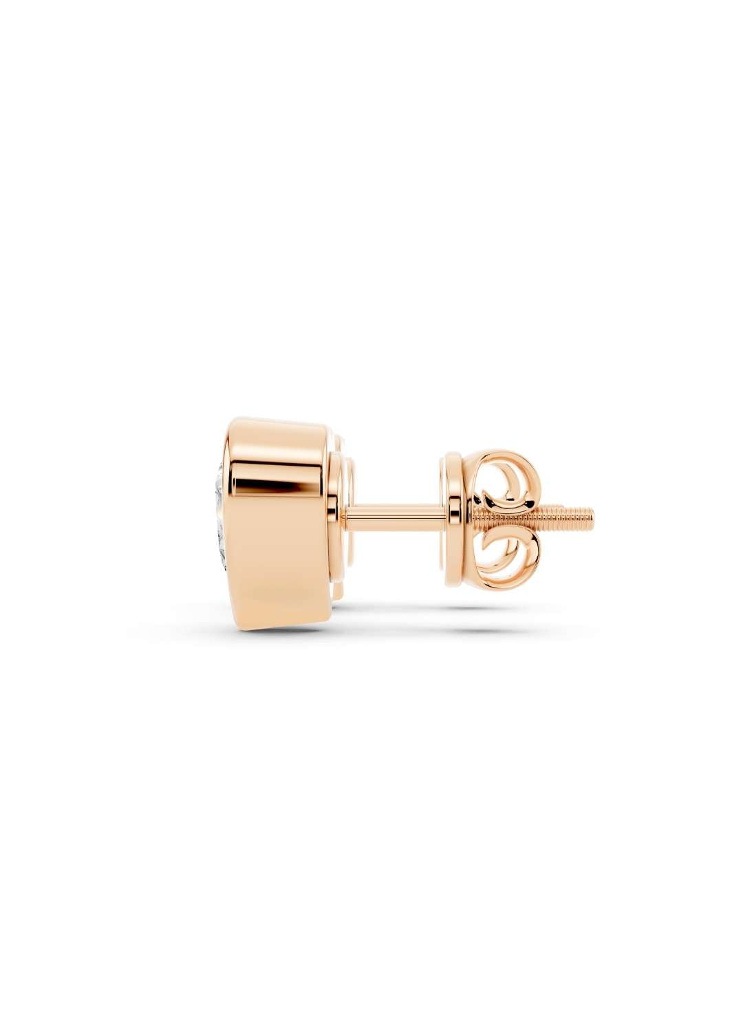 Heart Diamond Stud Earrings Image 7