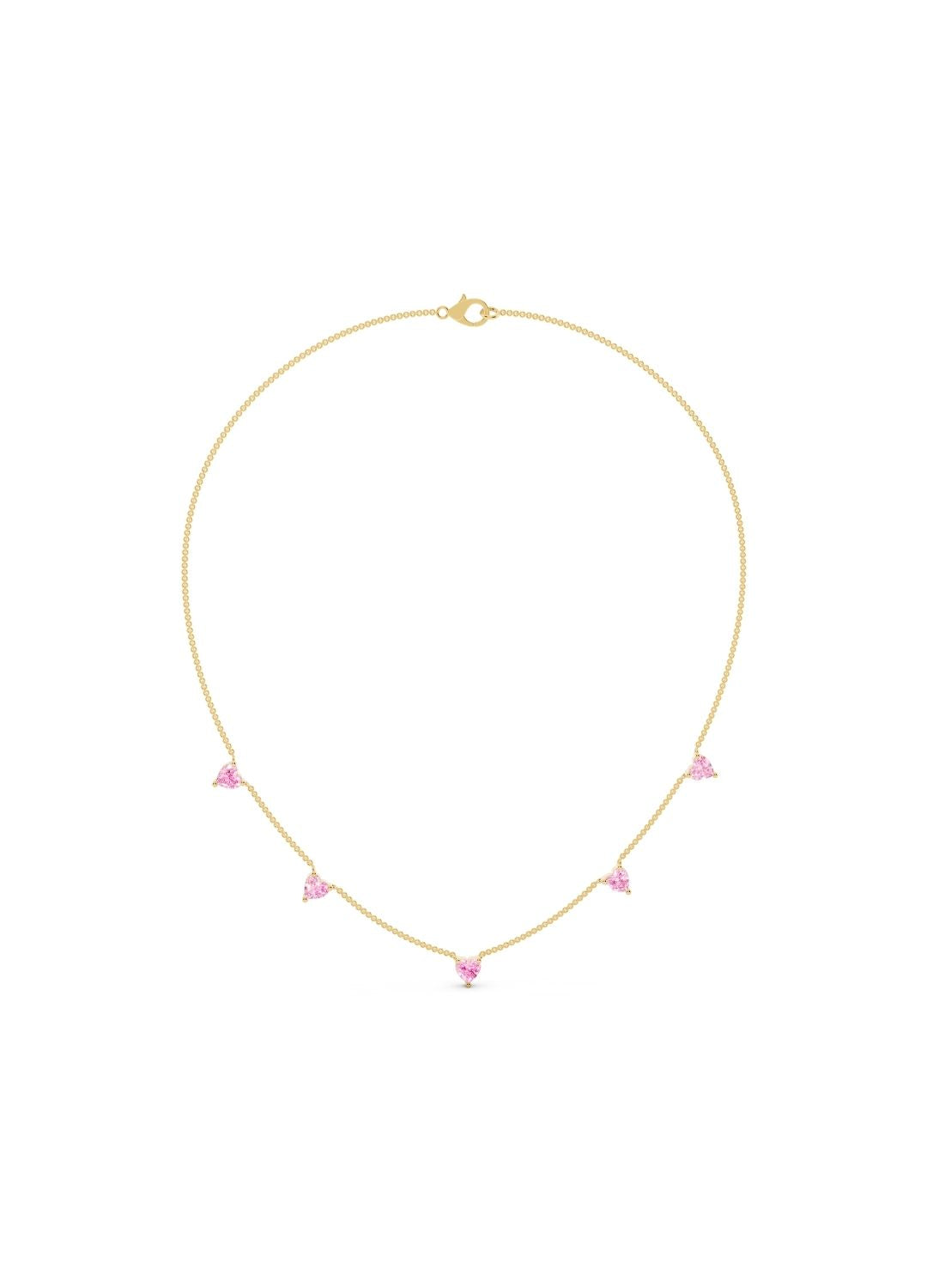 Heart Pink Sapphire Necklace Image 1