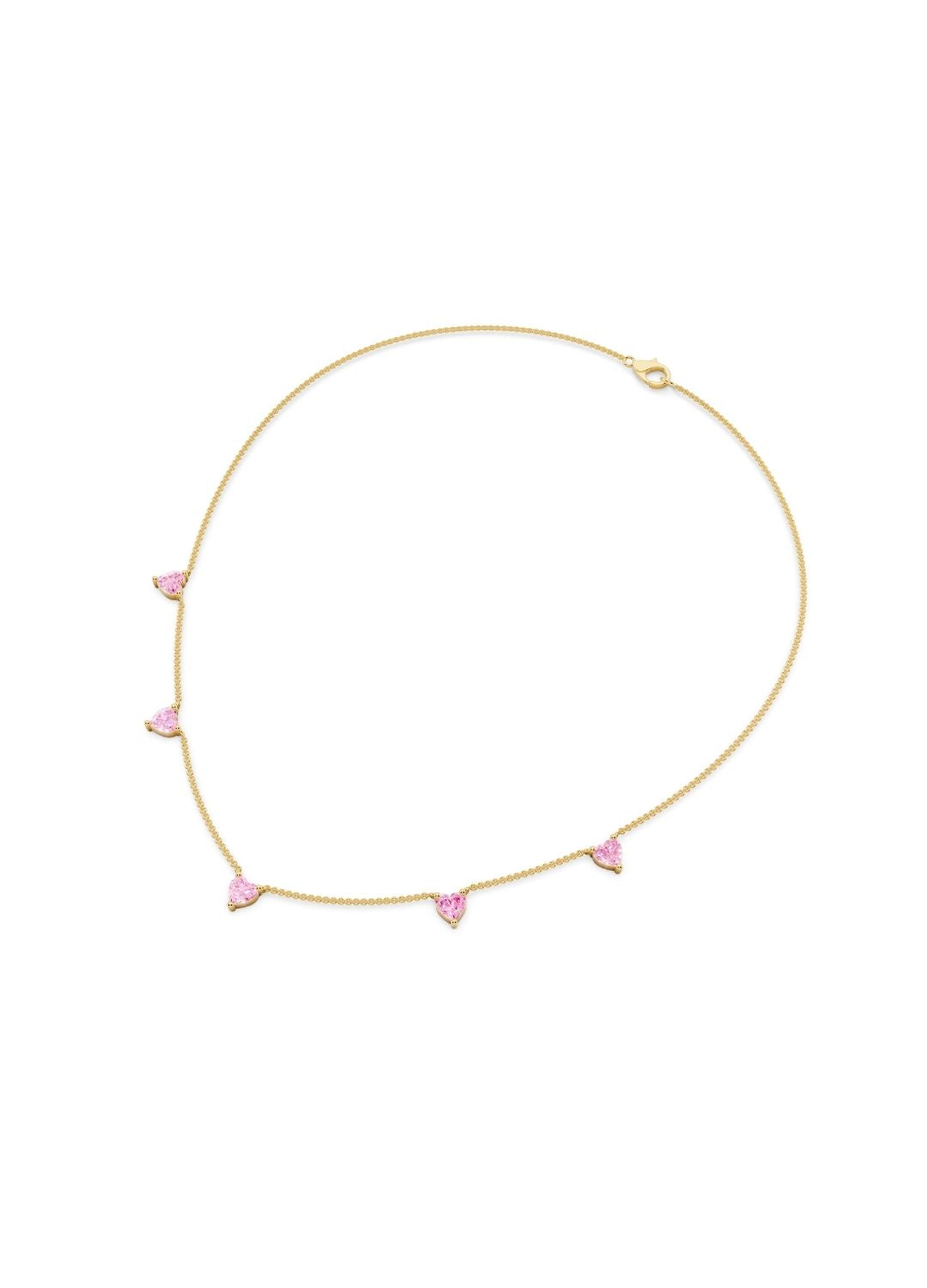 Heart Pink Sapphire Necklace Image 2