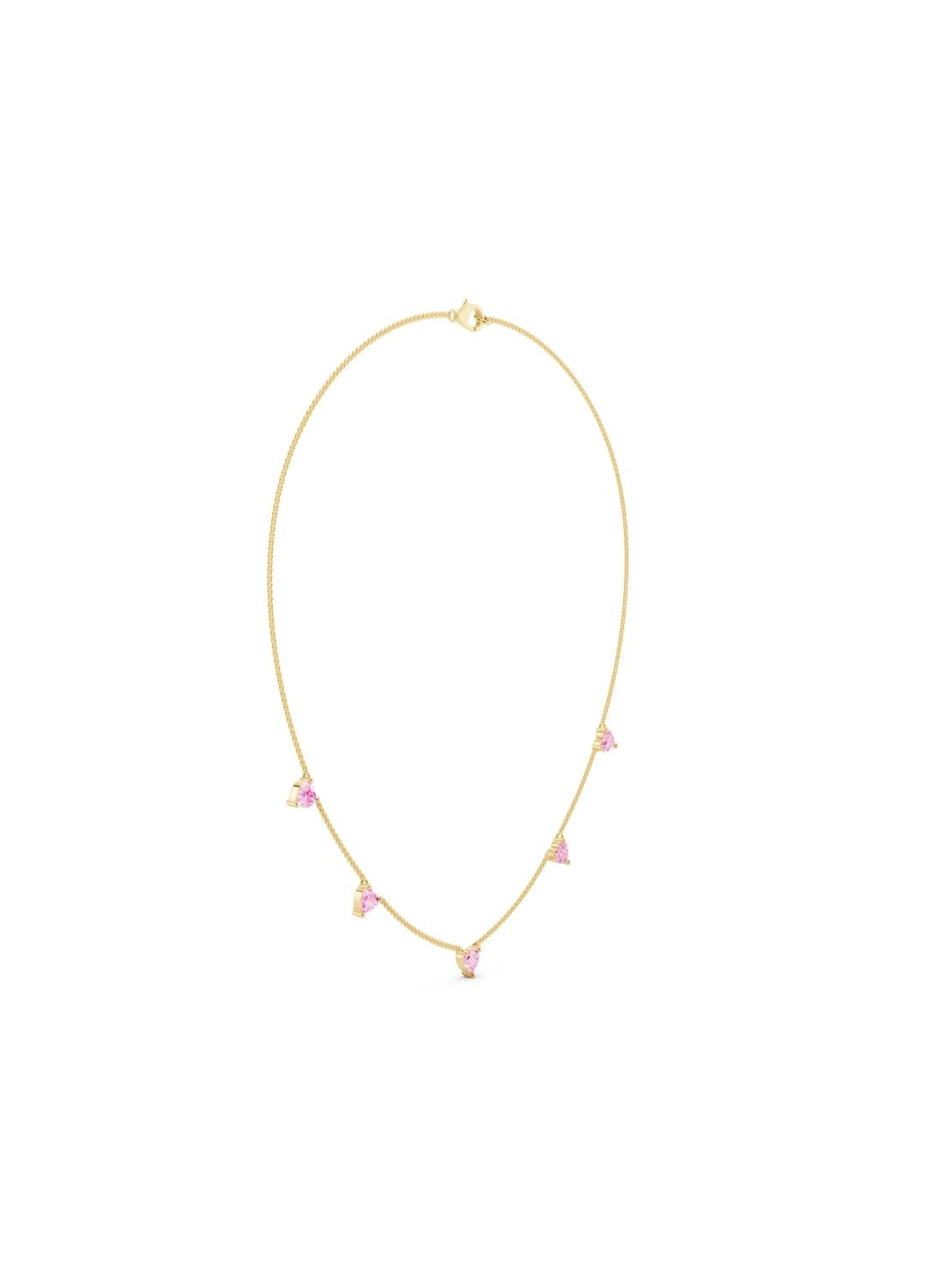 Heart Pink Sapphire Necklace Image 3