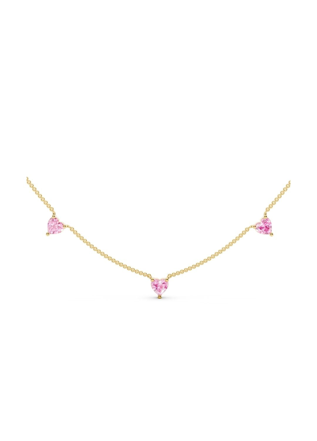 Heart Pink Sapphire Necklace Image 4