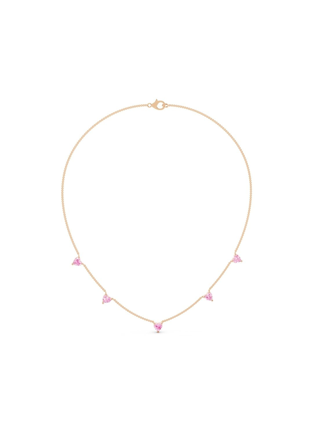 Heart Pink Sapphire Necklace Image 5