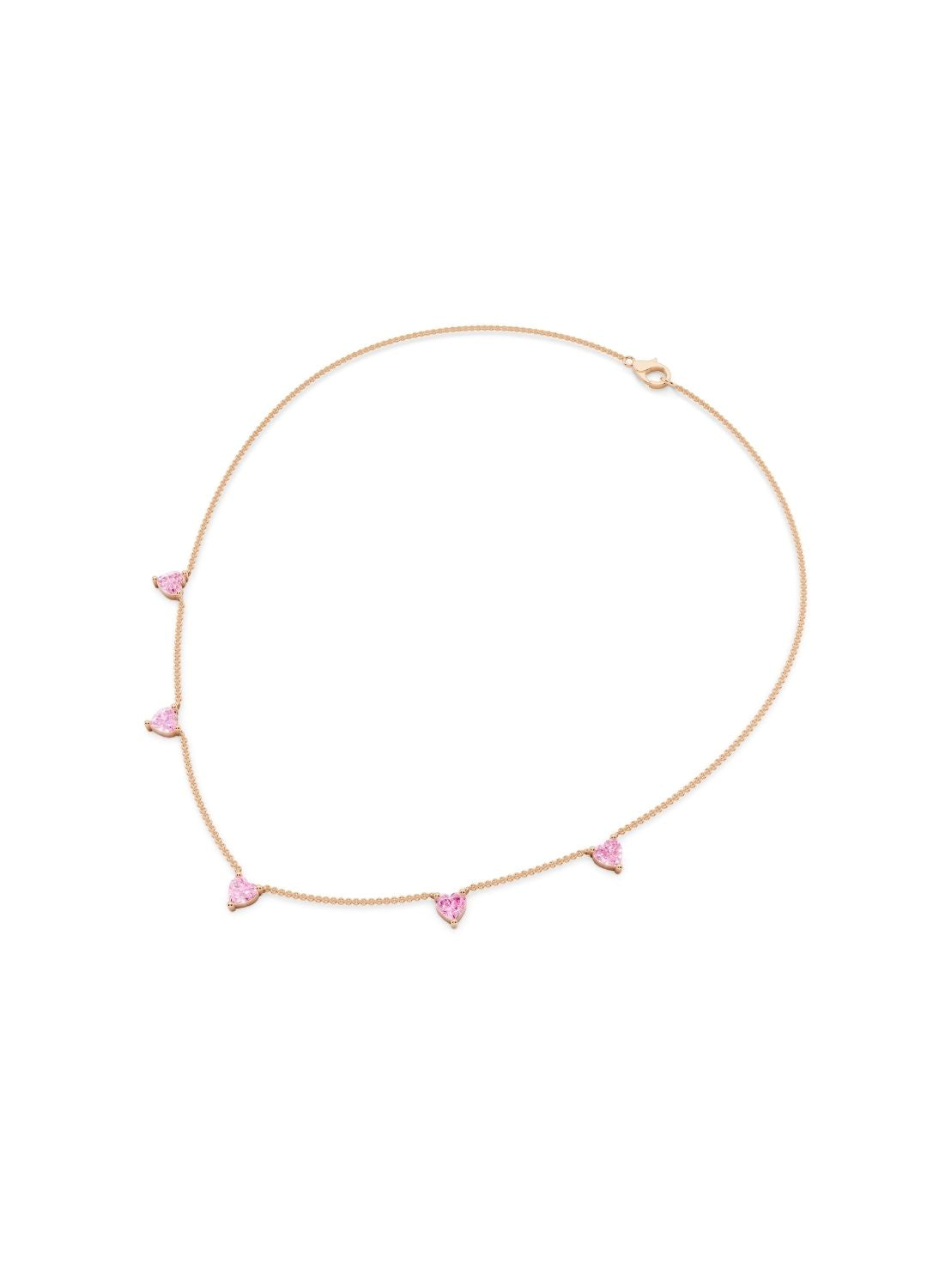 Heart Pink Sapphire Necklace Image 6