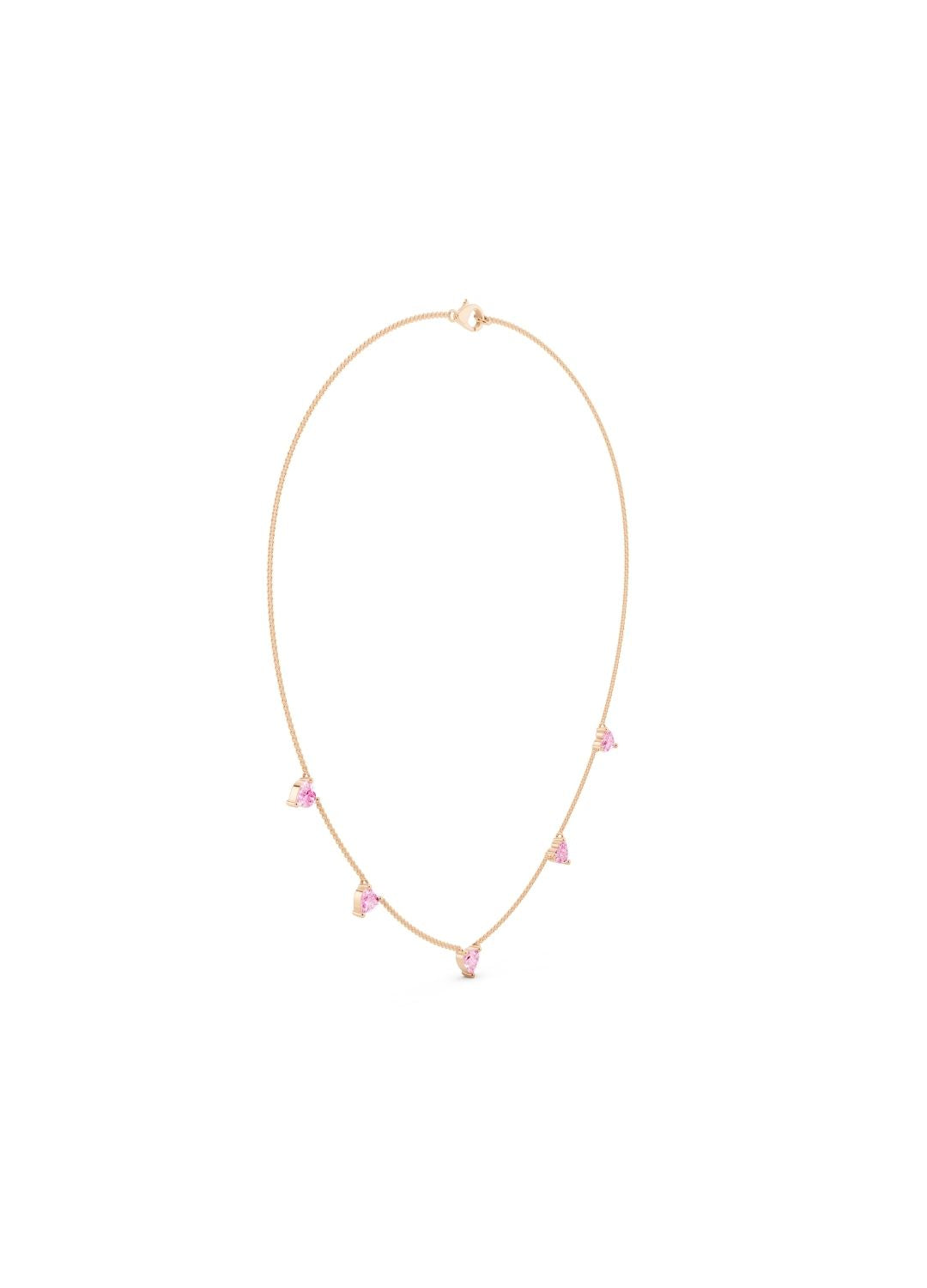 Heart Pink Sapphire Necklace Image 7