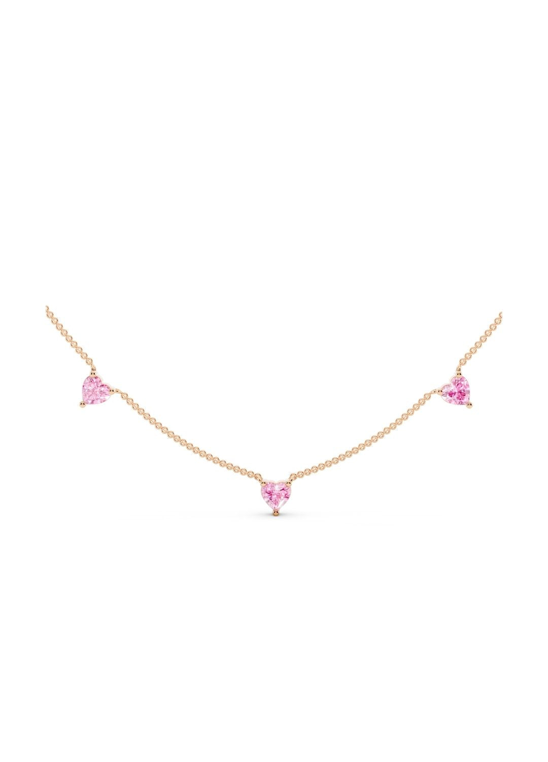 Heart Pink Sapphire Necklace Image 8