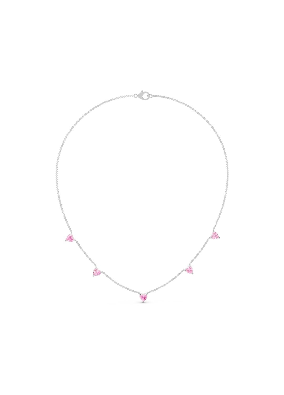 Heart Pink Sapphire Necklace Image 9