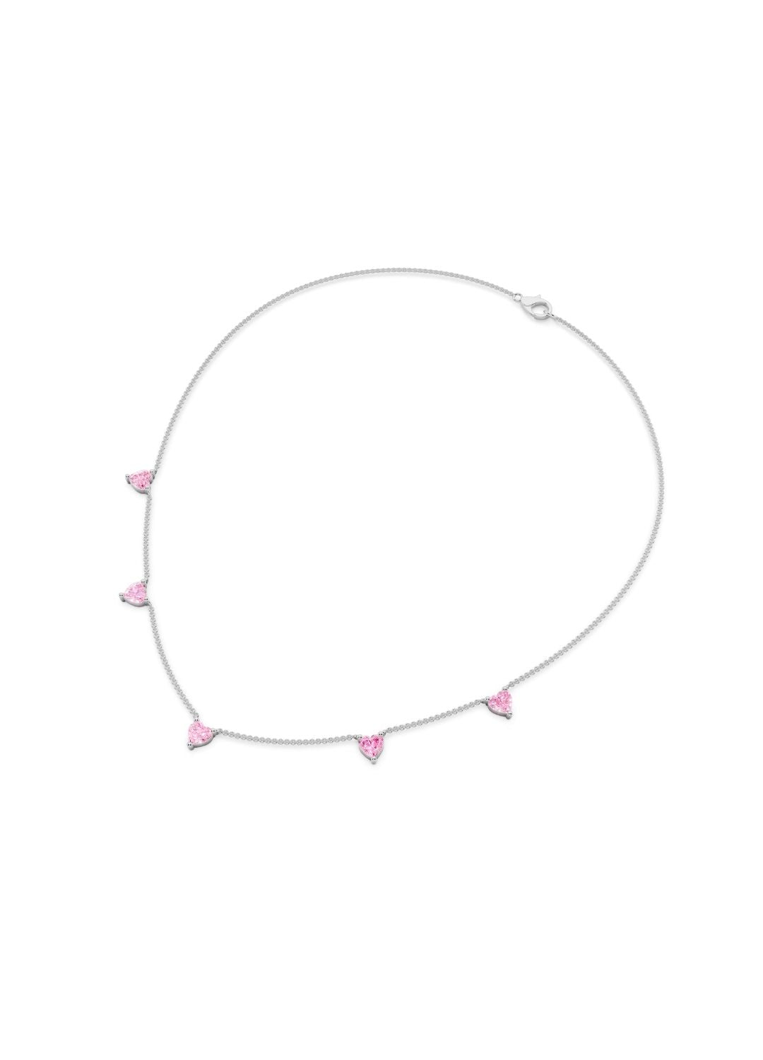 Heart Pink Sapphire Necklace Image 10