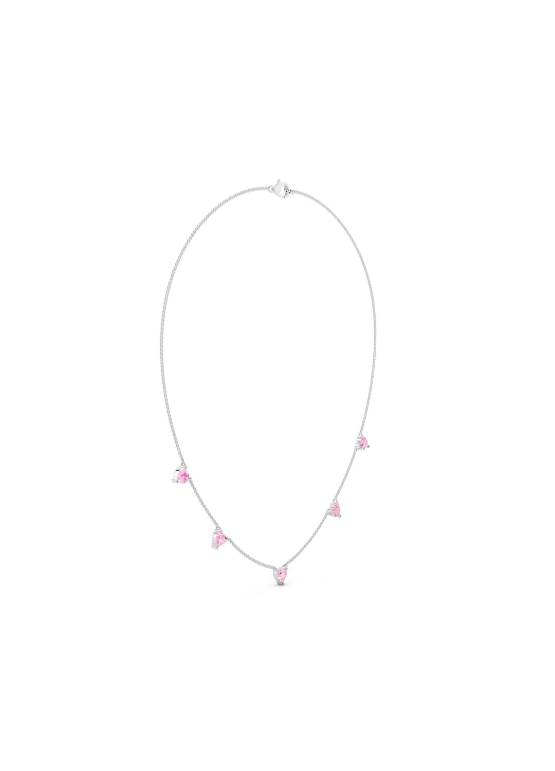 Heart Pink Sapphire Necklace Image 11