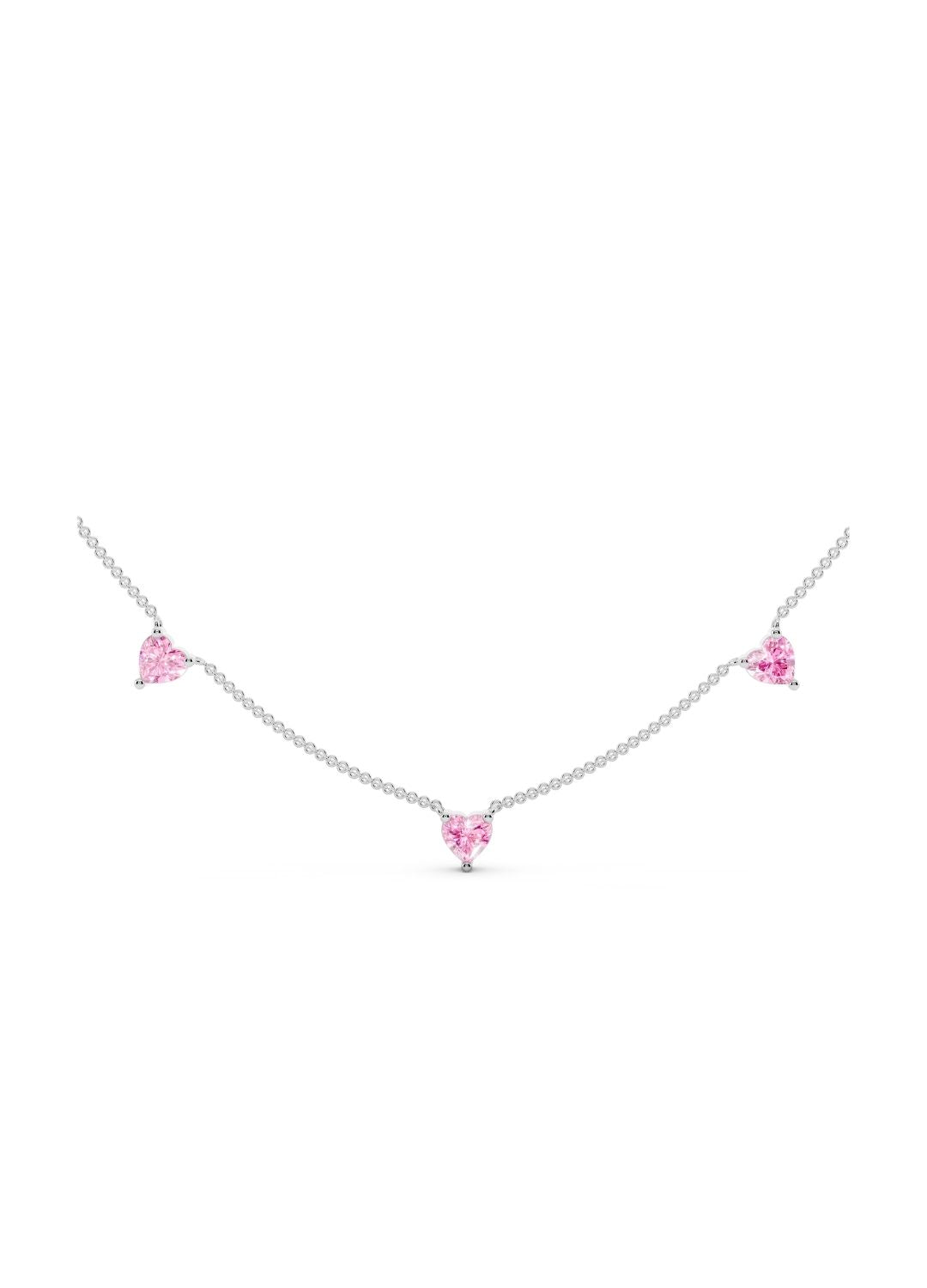 Heart Pink Sapphire Necklace Image 12