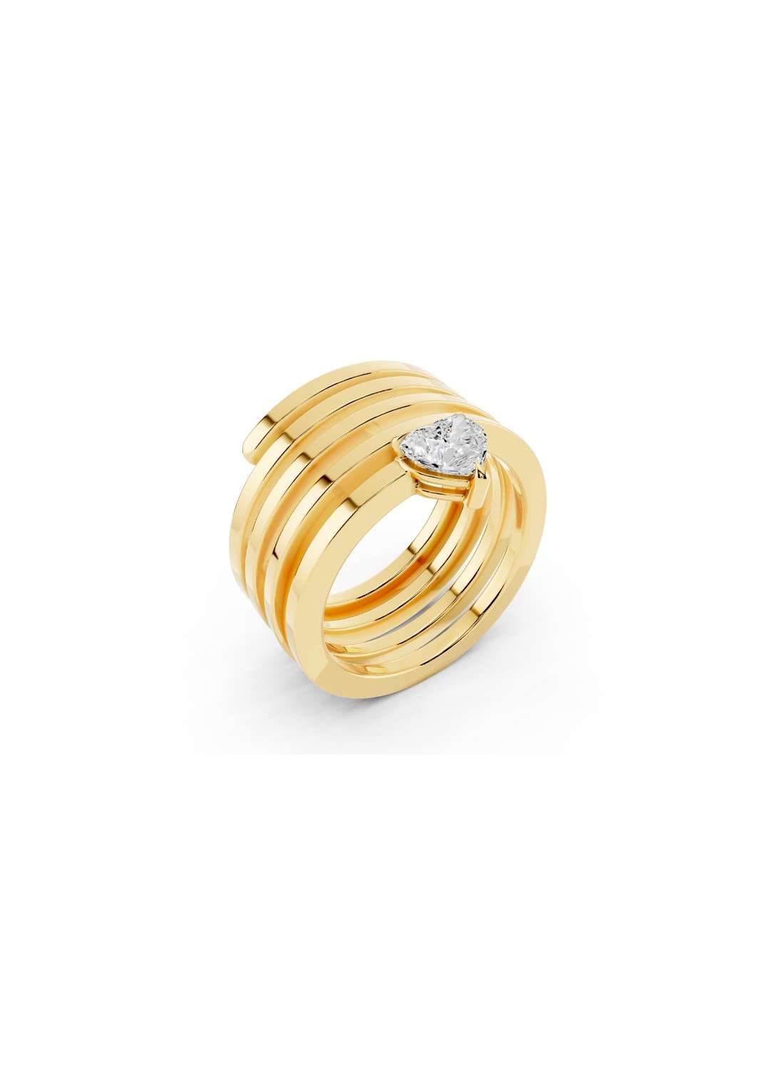 Heart Solitaire Multi-Band Ring Image 2