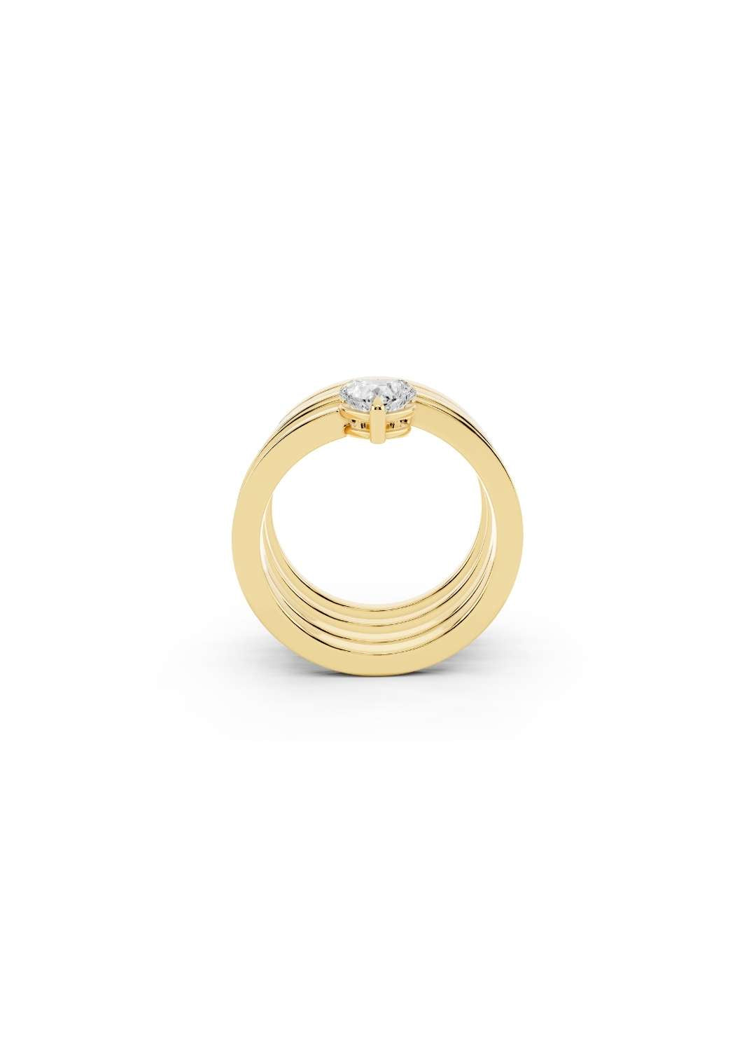 Heart Solitaire Multi-Band Ring Image 4