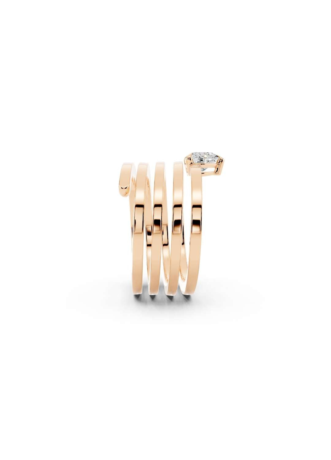 Heart Solitaire Multi-Band Ring Image 7