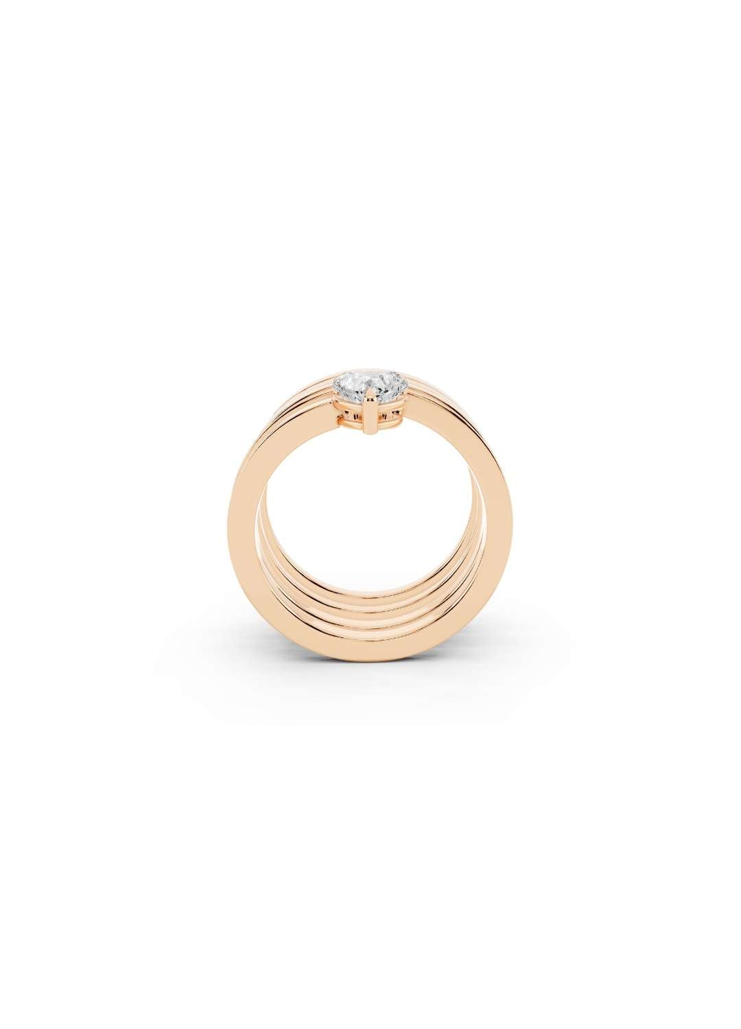 Heart Solitaire Multi-Band Ring Image 8