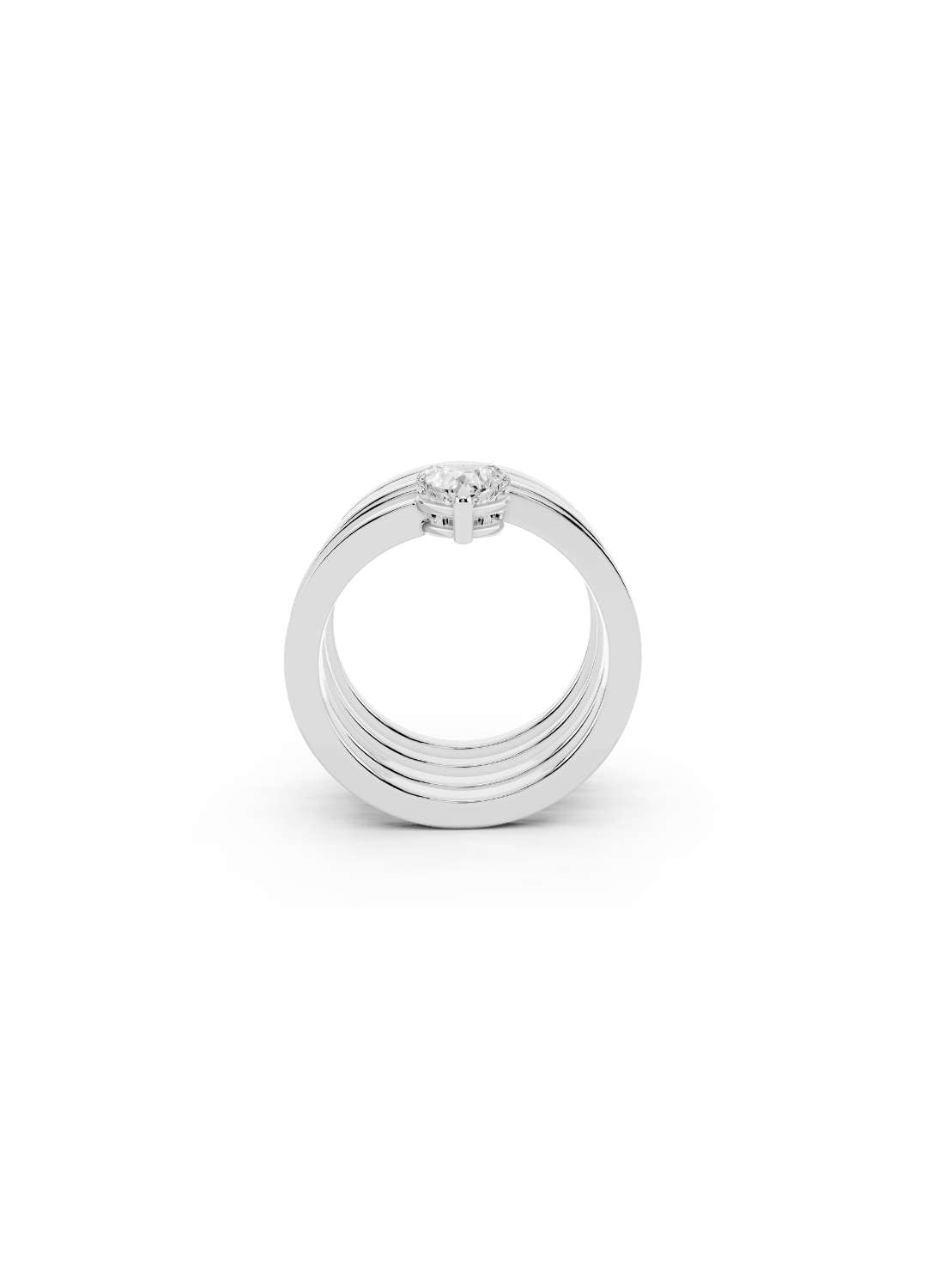 Heart Solitaire Multi-Band Ring Image 11