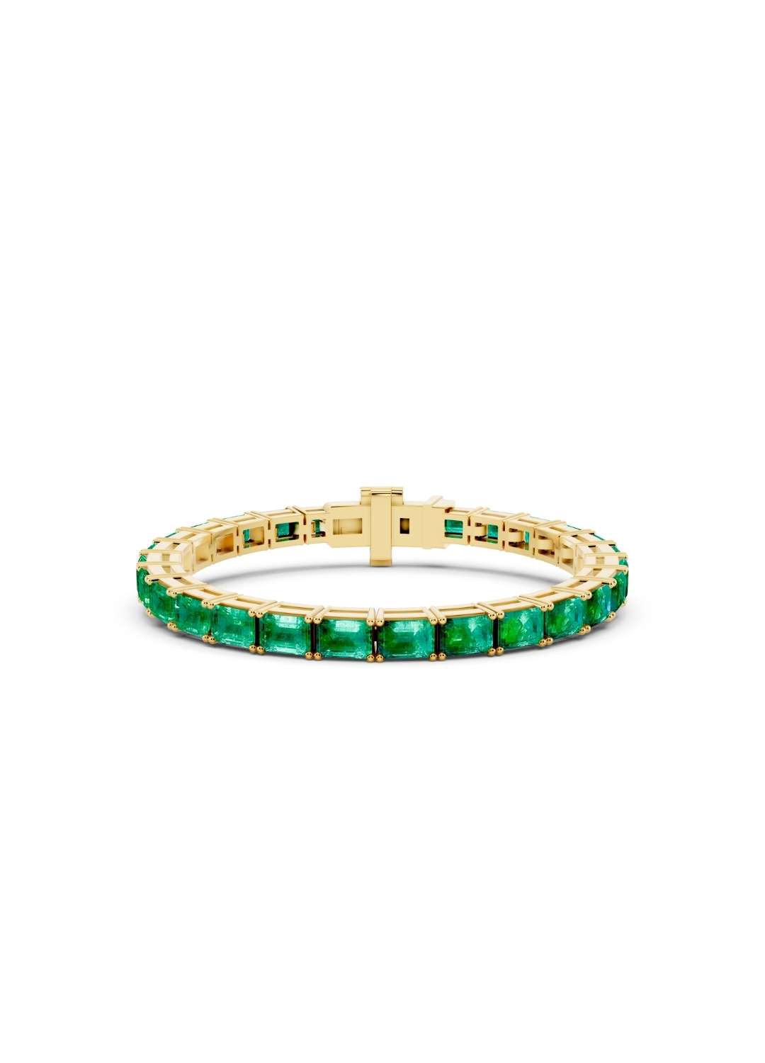 Horizontal Octagon Cut Emerald Eternity Bracelet Image 1