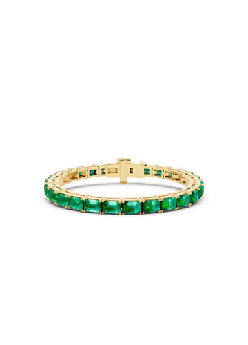 Horizontal Octagon Cut Emerald Eternity Bracelet Image 1