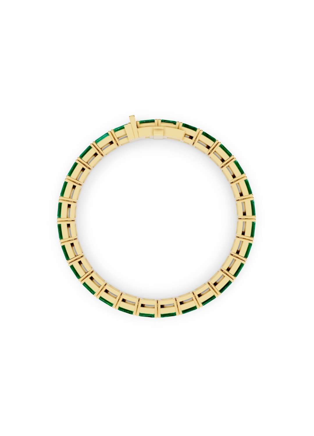 Horizontal Octagon Cut Emerald Eternity Bracelet Image 6