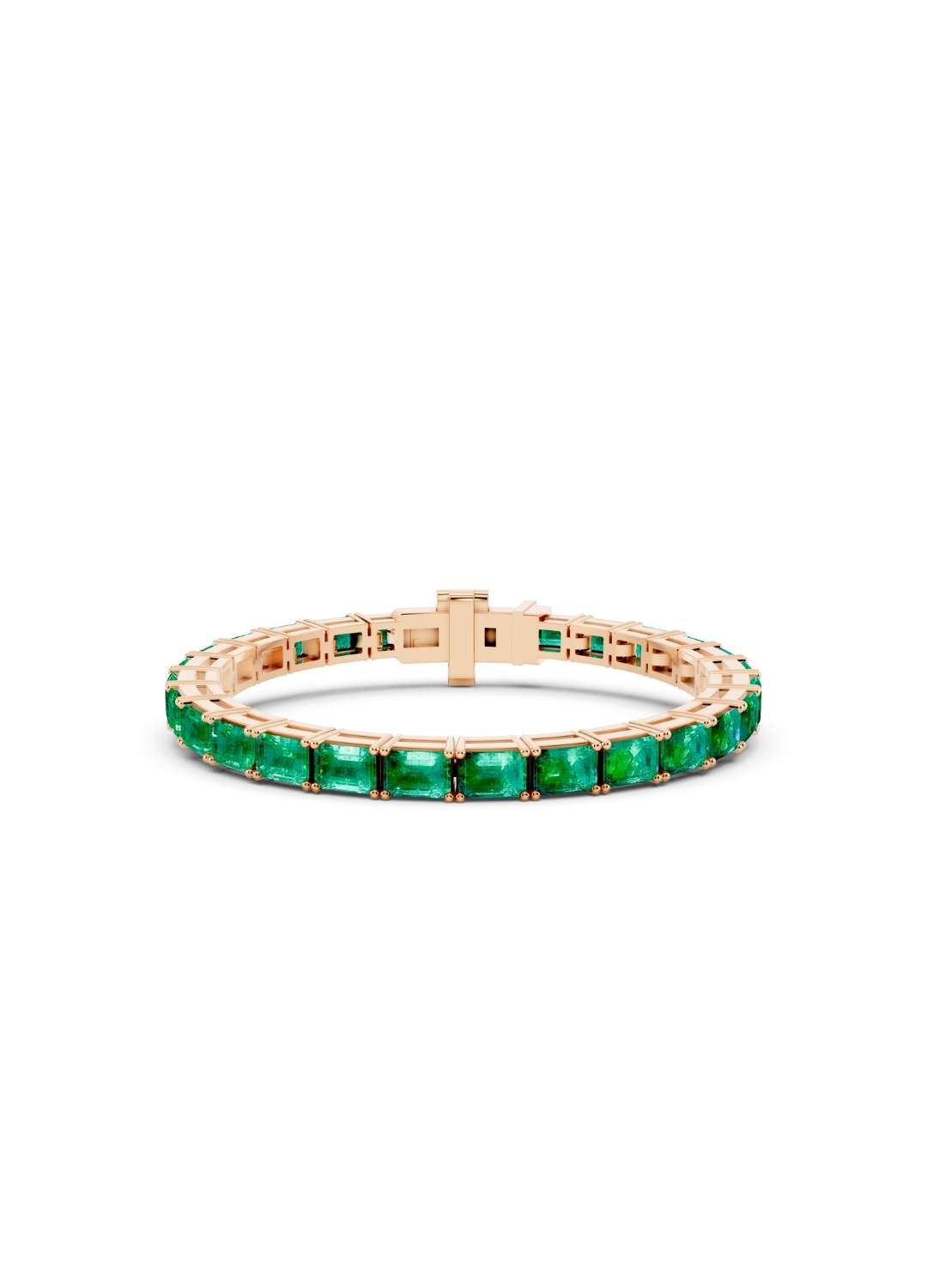 Horizontal Octagon Cut Emerald Eternity Bracelet Image 7