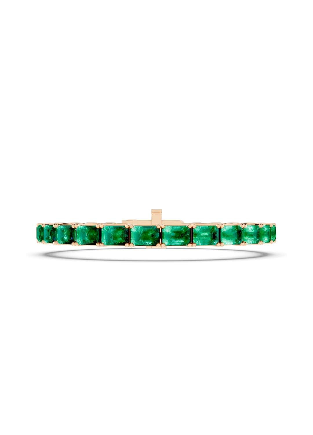 Horizontal Octagon Cut Emerald Eternity Bracelet Image 9