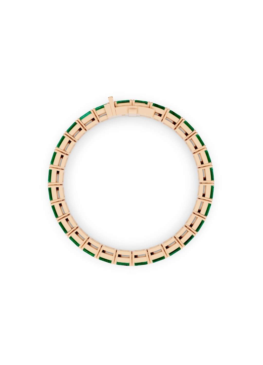 Horizontal Octagon Cut Emerald Eternity Bracelet Image 12