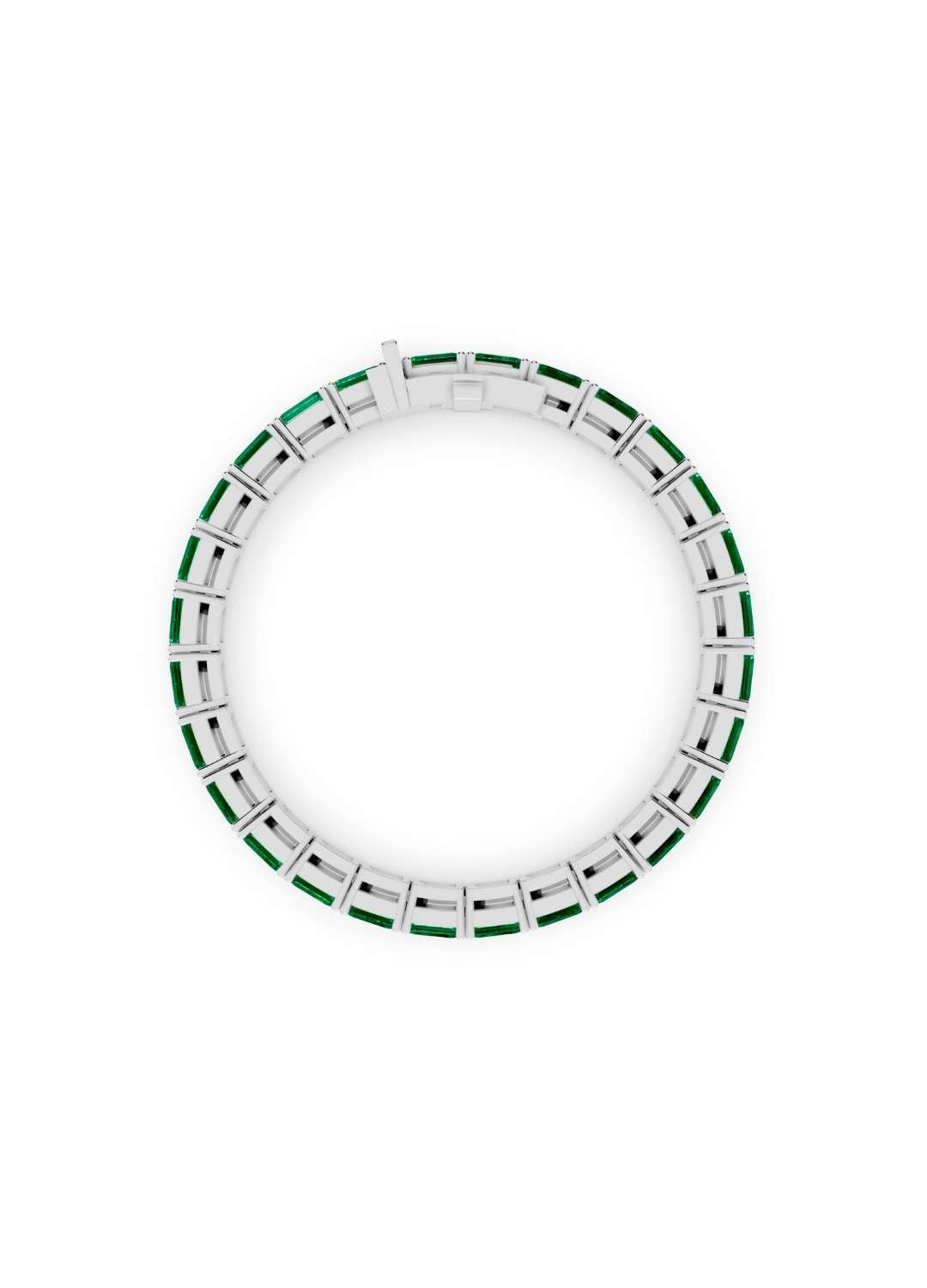 Horizontal Octagon Cut Emerald Eternity Bracelet Image 18