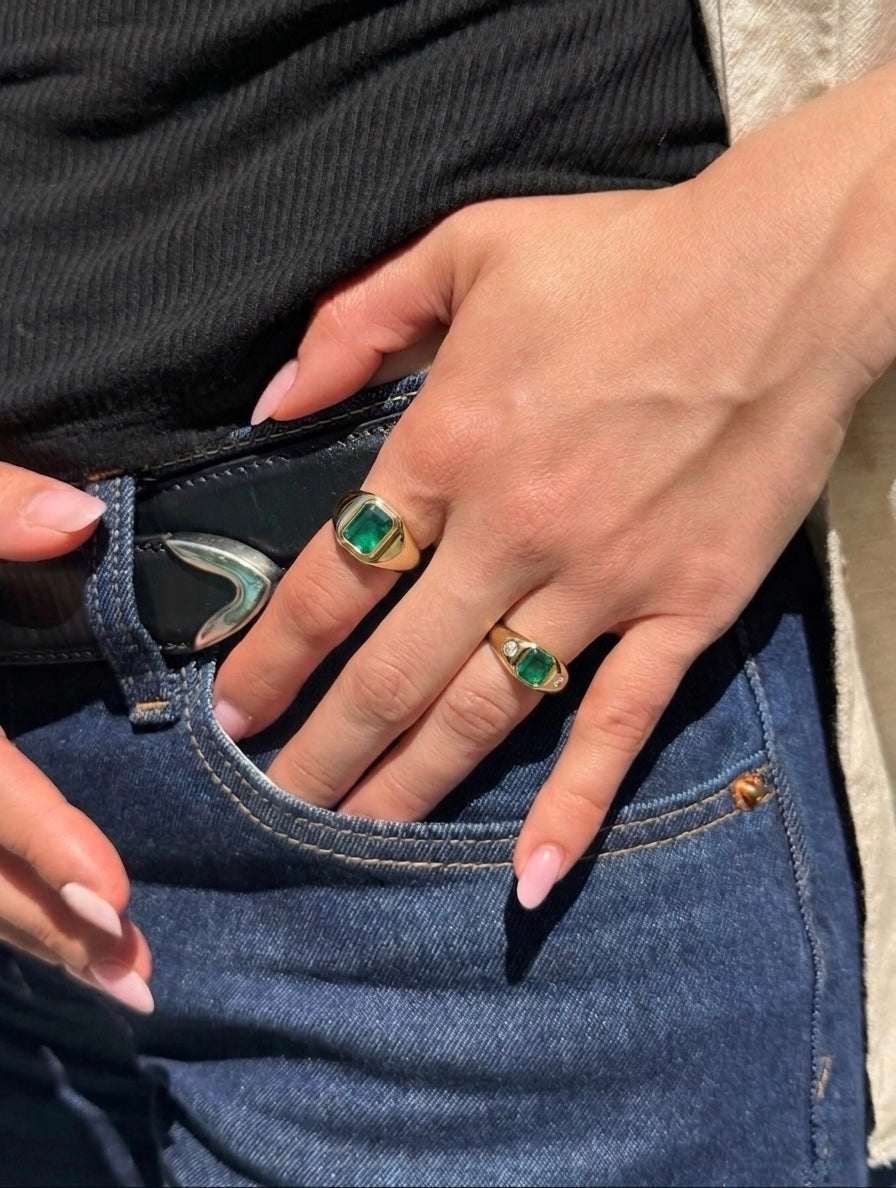 Emerald & Diamond Accent Ring