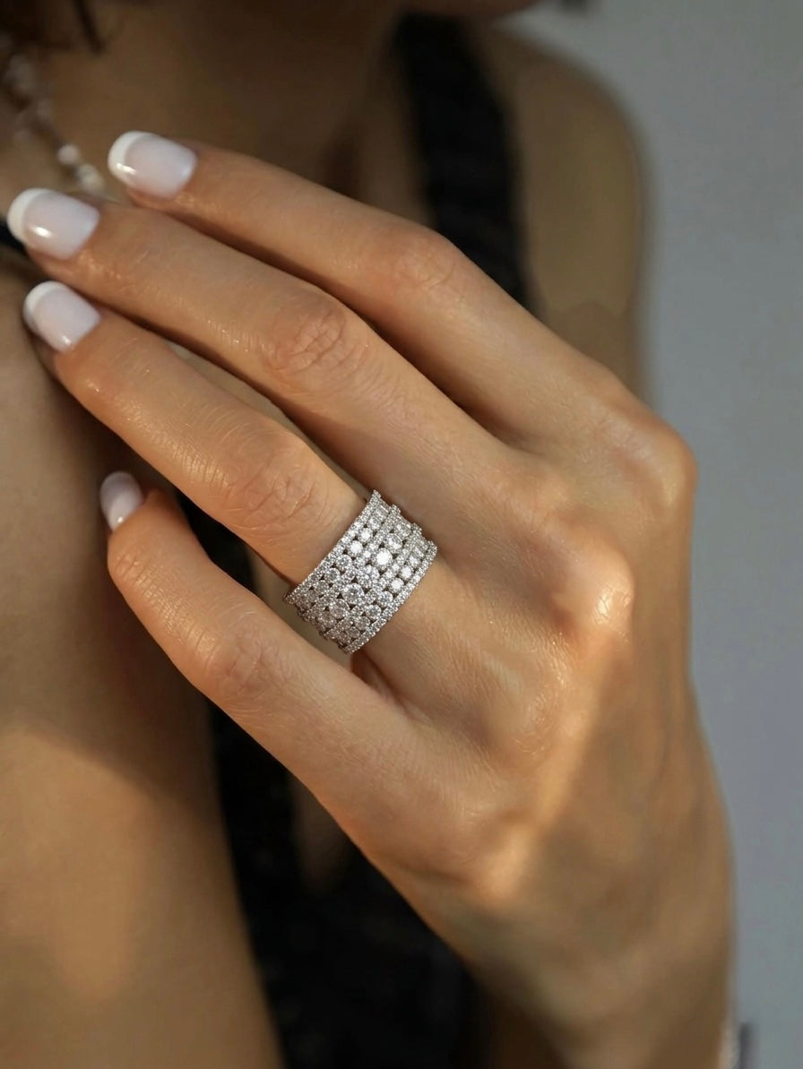 Seven Row Diamond Band Image 1