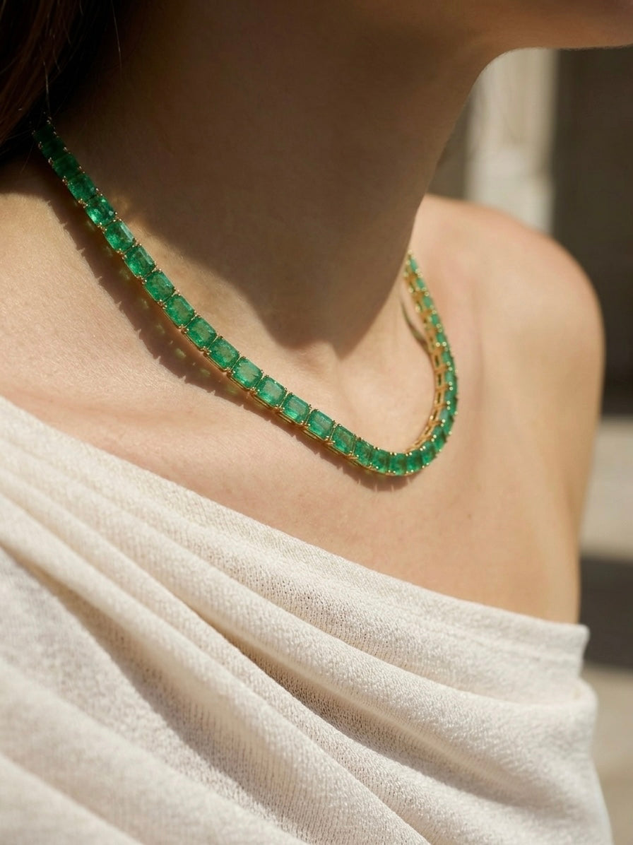 Emerald Tennis Necklace
