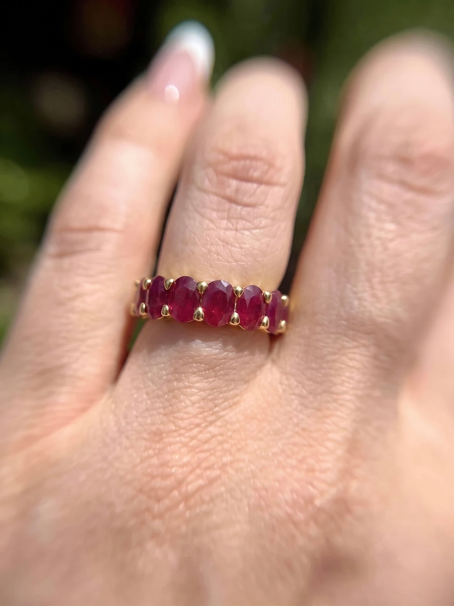 Oval Ruby Eternity Band