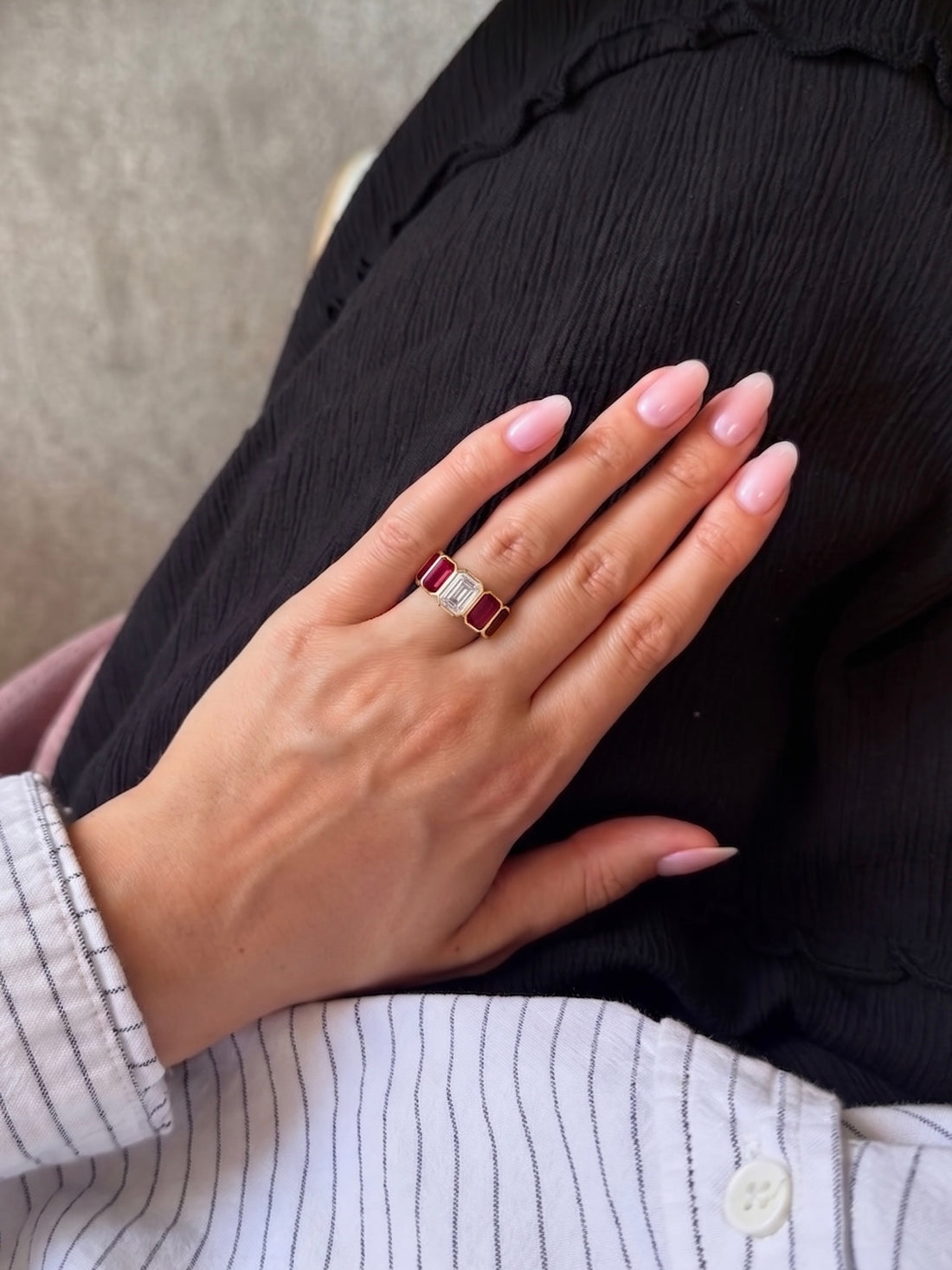 Ruby Cut Eternity Band Image 1