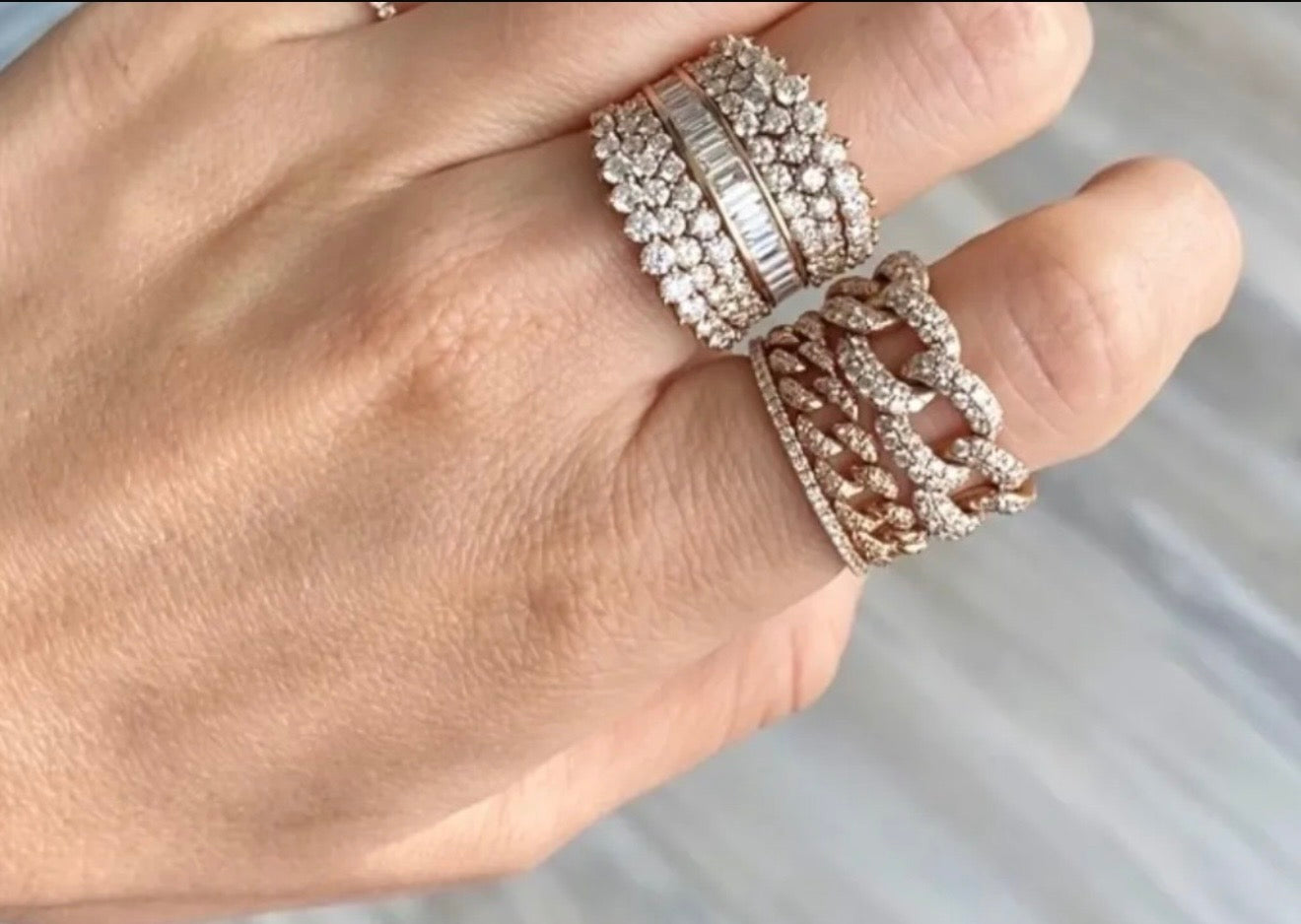Baguette & Round Diamond Statement Band