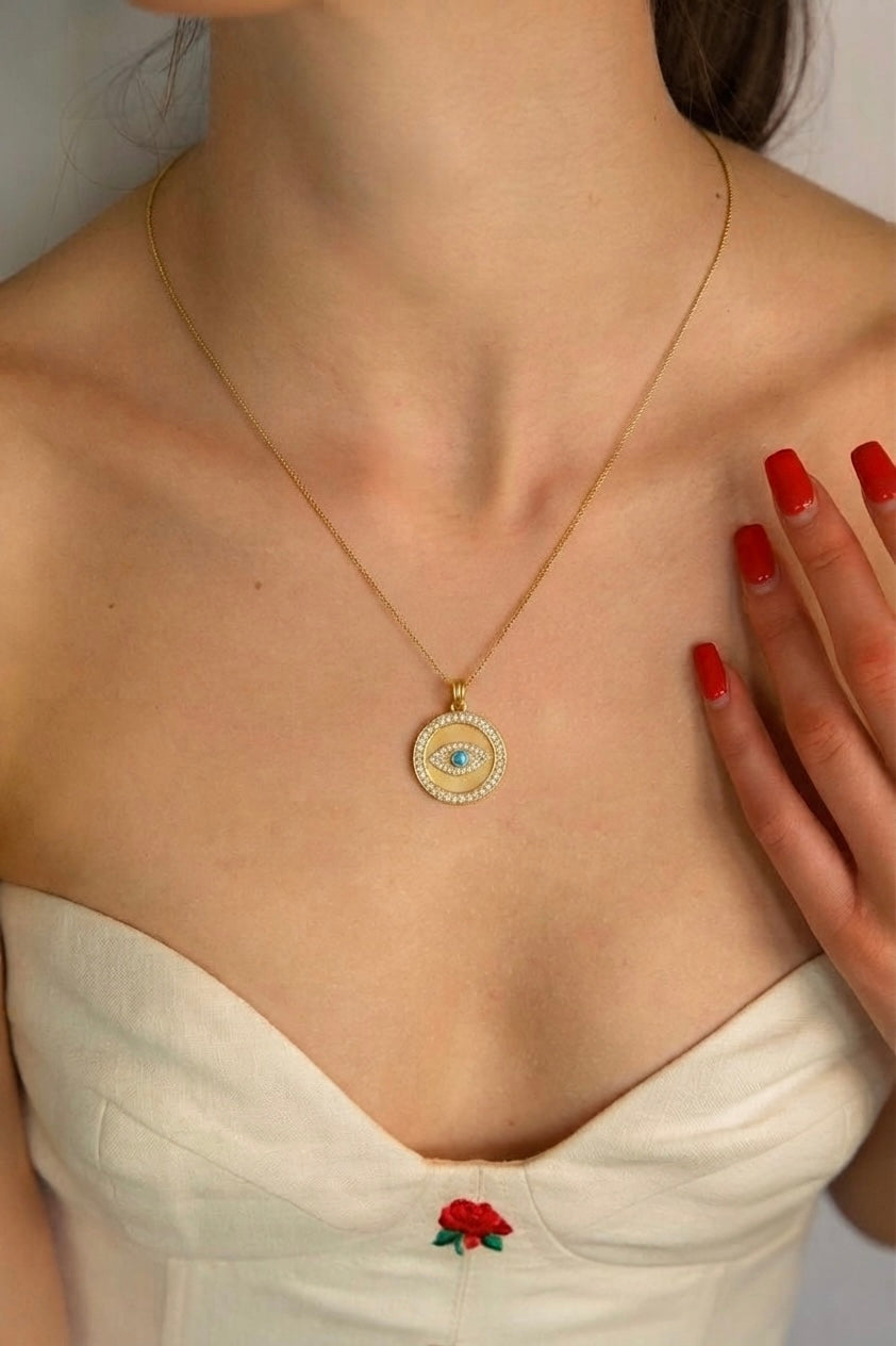 Evil Eye Medallion Necklace