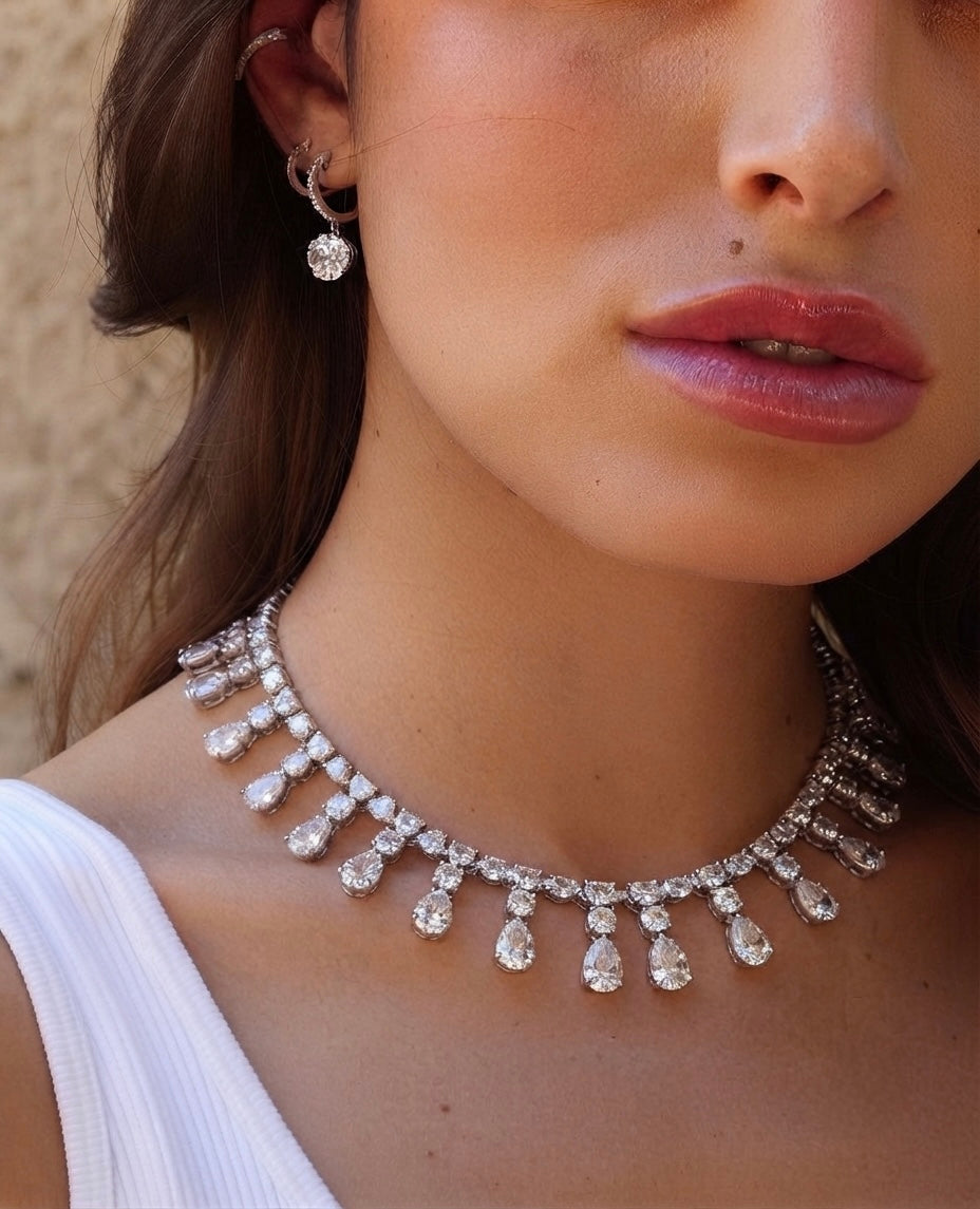 Pear Cascade Diamond Necklace