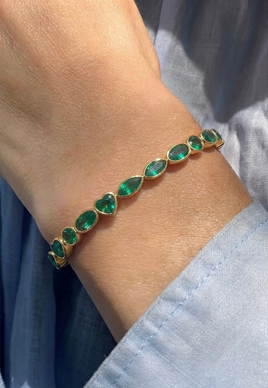 Fancy Cut Emerald Bracelet