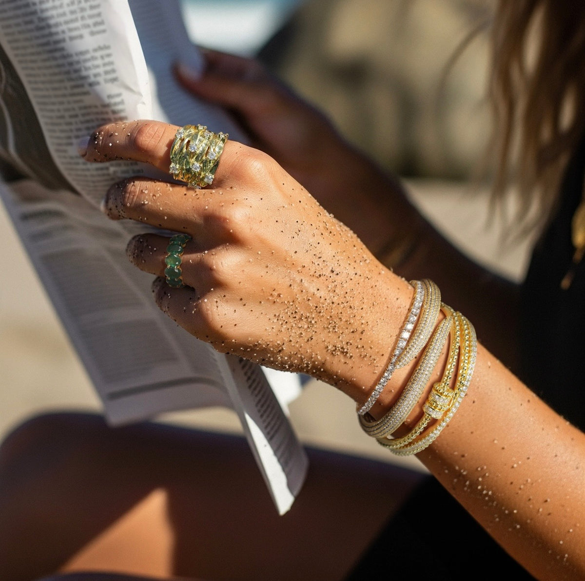 Diamond Spiral Cuff Bracelet