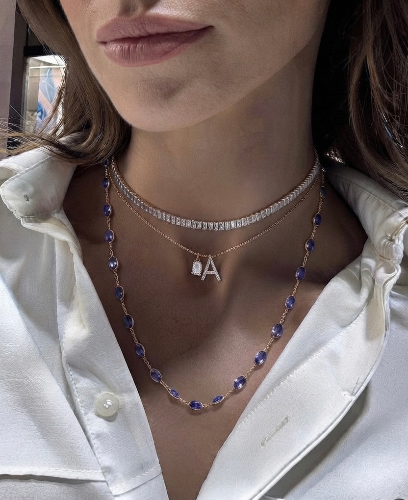 Diamond Initial Charm Necklace