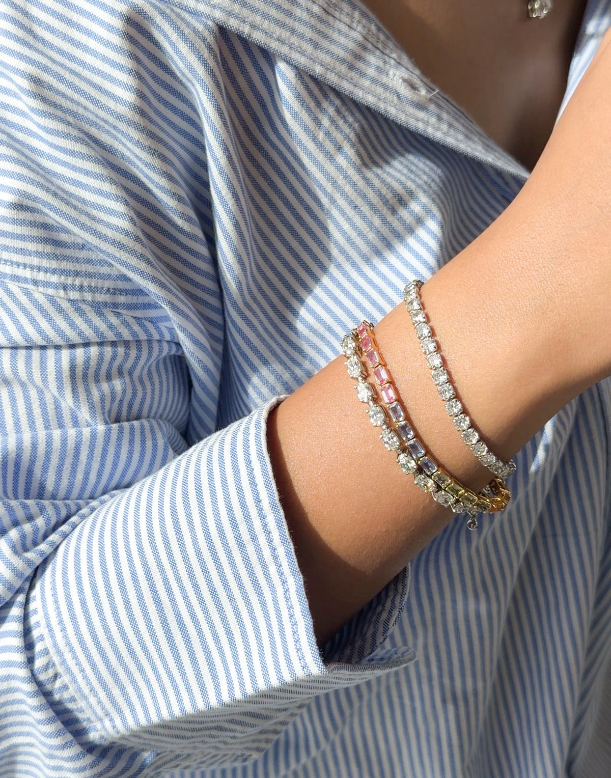 Oval Tennis Bracelet - East West Setting