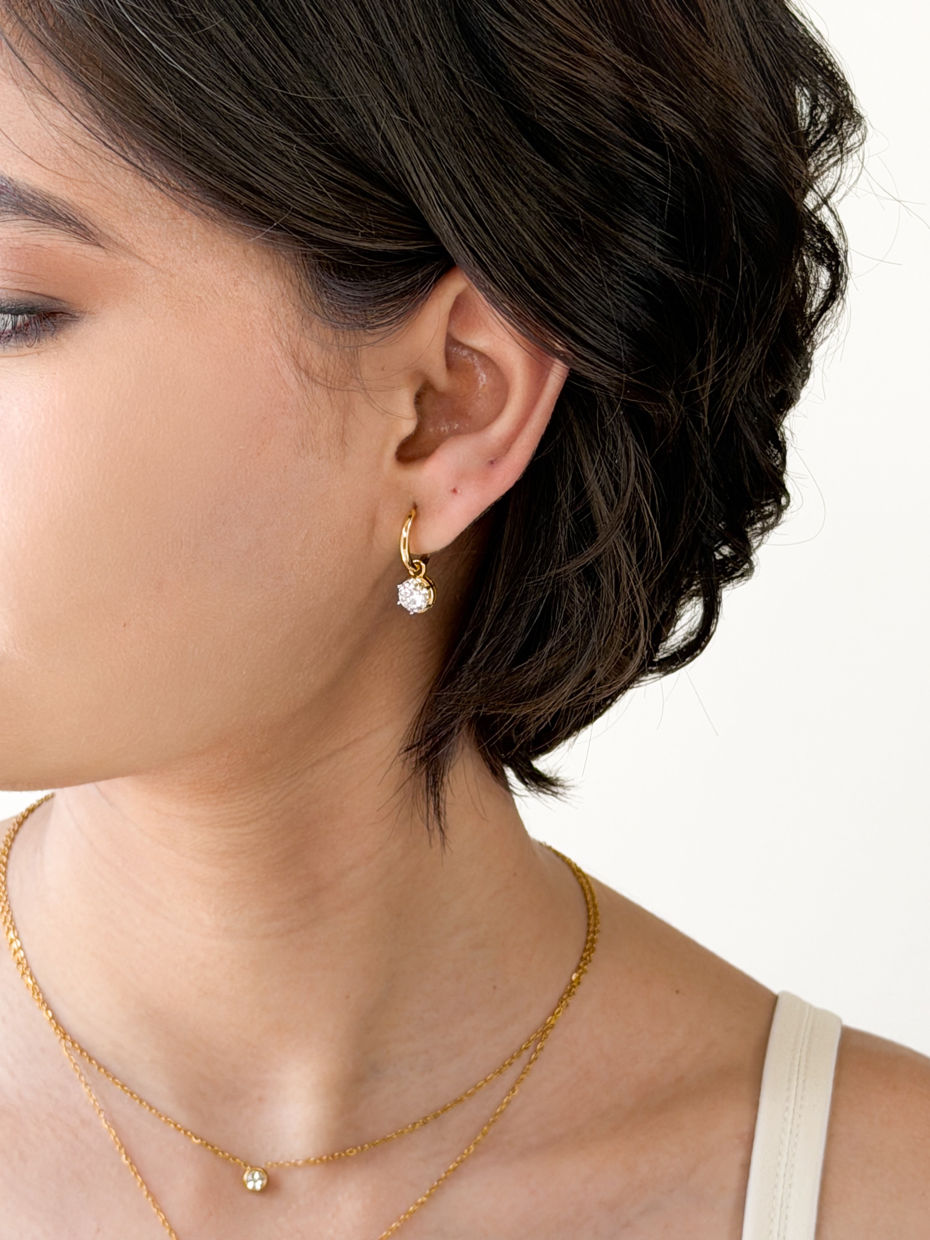 Classic Solitaire Drop Earrings