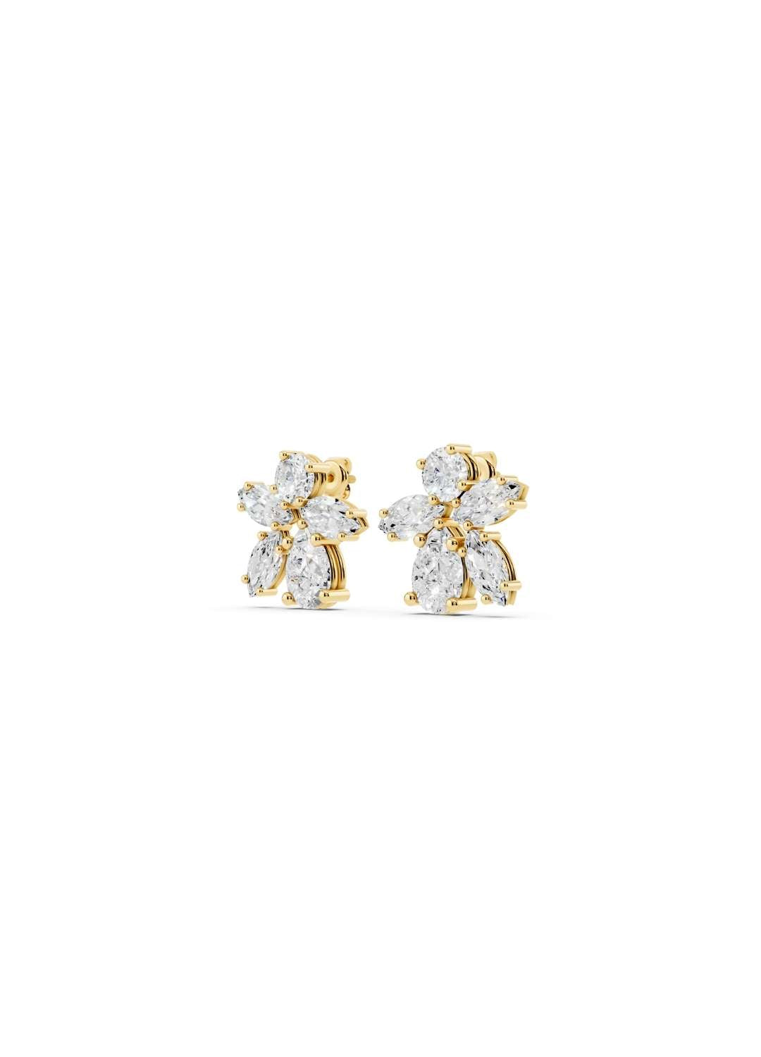 Marquise Diamond Floral Earrings Image 3