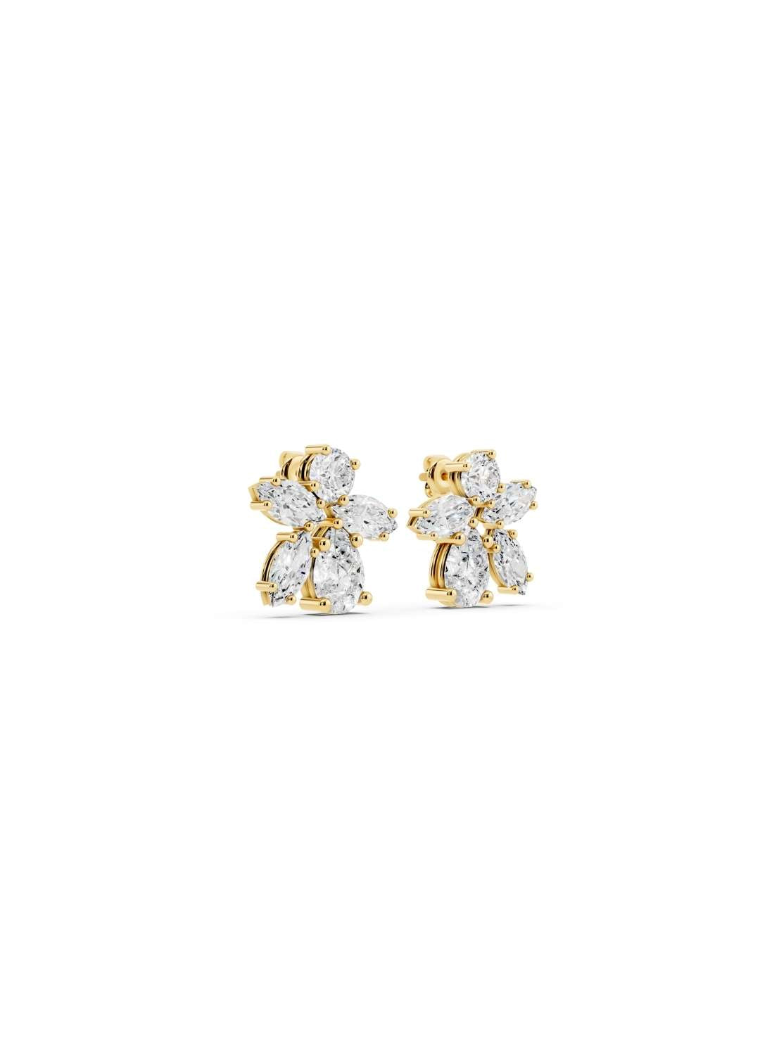 Marquise Diamond Floral Earrings Image 4