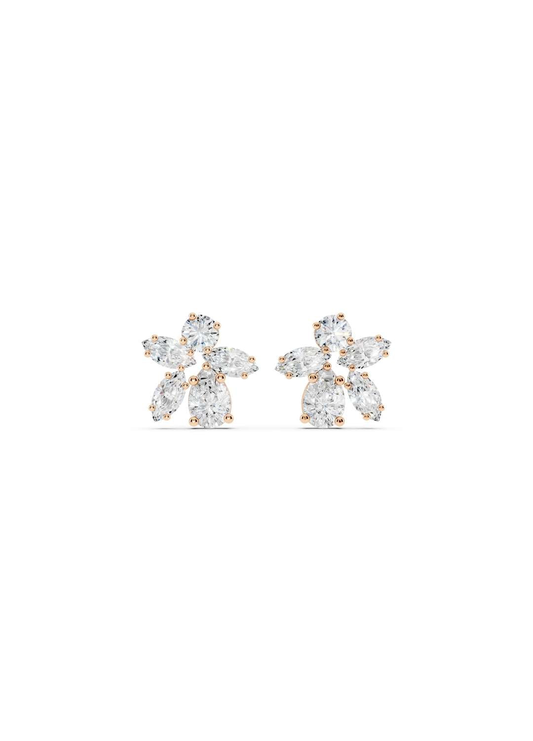 Marquise Diamond Floral Earrings Image 6